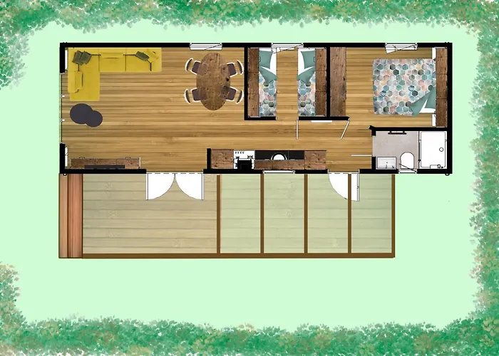 Camping Verhuurchalet Nr 2 Max 4 Pers Met 2 Slaapkamers *